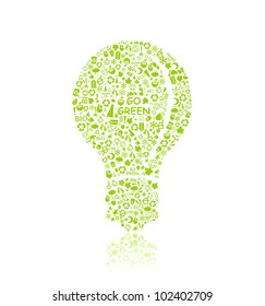 Bulb Silhouette. Think Green Concept.