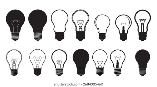Vector de fondo blanco de la silueta del bulbo