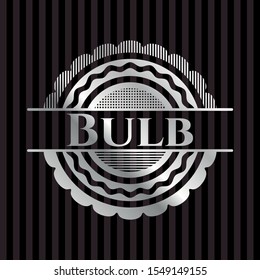 Bulb silver shiny badge. Vector Illustration. Mosaic.