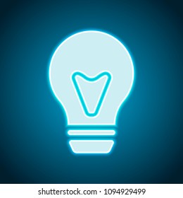 bulb, simple icon. Neon style. Light decoration icon. Bright electric symbol