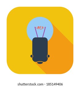 Bulb single flat color icon. Vector illustration.