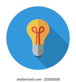 Bulb. Single flat color icon. Vector illustration.