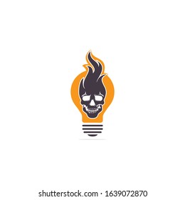 Bulb and Skull Vector Logo Design.