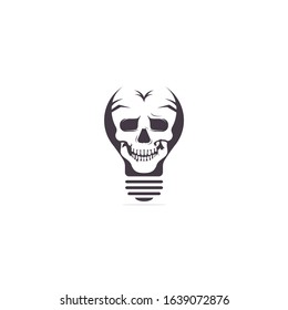 Bulb and Skull Vector Logo Design.