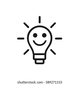 bulb with smile stock vector design