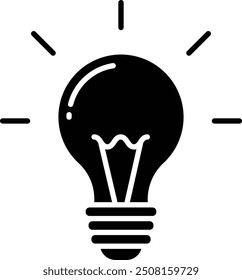 bulb solid glyph vector illustration