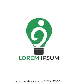 Bulb solution logo design. People idea logo, eco , social and humanity logo design.