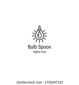 Bulb spoon logo design template - vector