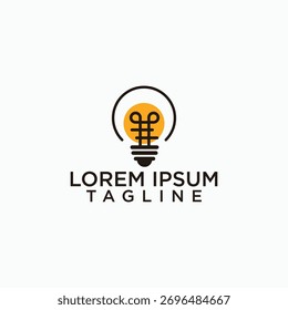 Lampe und Treppe Logo Design Konzept, Smart Logo Design Vorlage