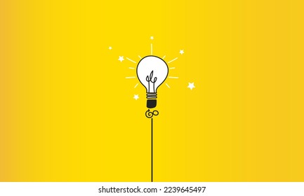 Bulb standing out against a yellow background. Concept of innovation, new ideas. Entrepreneurship
