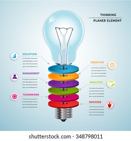 Bulb step chart infographic.