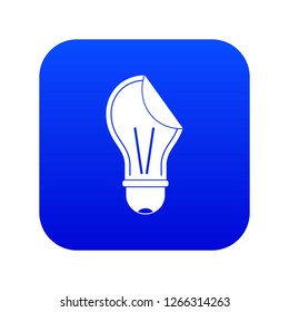 Bulb sticker icon digital blue for any design isolated on white vector illustration