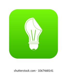 Bulb sticker icon digital green for any design isolated on white vector illustration