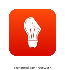 Bulb sticker icon digital red for any design isolated on white vector illustration