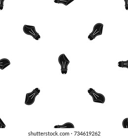 Bulb sticker pattern repeat seamless in black color for any design. Vector geometric illustration