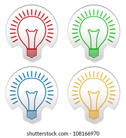 Bulb stickers, vector eps10 illustration