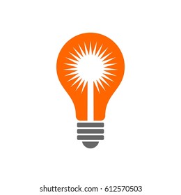 bulb and sun Vector Illustration logo template Illustration Design. Vector EPS 10.