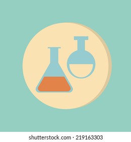 bulb symbol chemistry. symbol icon of medicine or chemistry . the study of science