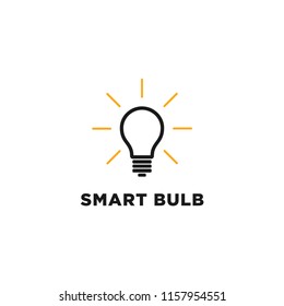 bulb symbol idea, smart logo vector