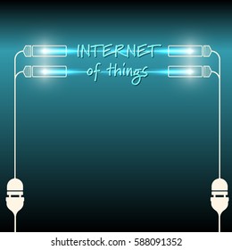Bulb symbol with the words internet of things
