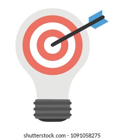 
Bulb with target concept of opportunities and challenges 
