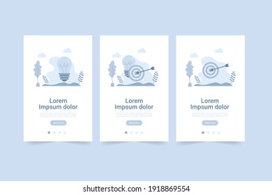 bulb and target set banner concept. design for web UI, mobile upp, banner,Social Media Networking, Internet Accounting Website Landing Page, Web Page, poster.Vector illustration