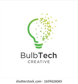  bulb tech logo icon . Bulb Logo Design Colorfull . Idea creative light bulb logo . Bulb digital logo technology Idea