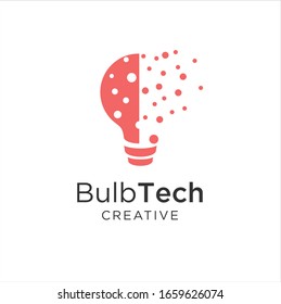  bulb tech logo icon . Bulb Logo Design Colorfull . Idea creative light bulb logo . Bulb digital logo technology Idea