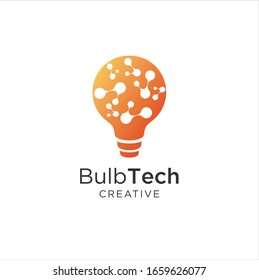  icono del logotipo técnico de la bombilla . Diseño de logotipo en bombilla lleno de color. Logo de la bombilla creativa Idea . Tecnología de logotipo digital en bombilla Idea