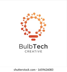  icono del logotipo técnico de la bombilla . Diseño de logotipo en bombilla lleno de color. Logo de la bombilla creativa Idea . Tecnología de logotipo digital en bombilla Idea
