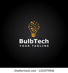 Bulb Tech Logo Template Design. Creative Vector Emblem
