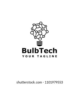 Bulb Tech Logo Template Design. Creative Vector Emblem
