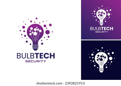 Bulb Tech Security Logo conveys a modern, innovative logo representing tech security with a bulb element. Suitable for technology companies, security firms, and start-ups seeking a professional