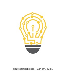 Bulb technology illustration logo icon vector design
