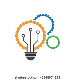 Bulb technology illustration logo icon vector design