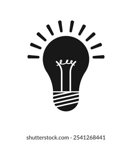 Diseño de Vector de logotipo de ilustración de tecnología de bombilla