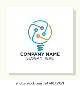 Glühbirne und Technologie Logo Design Konzept, Smart Logo Symbol Vorlage