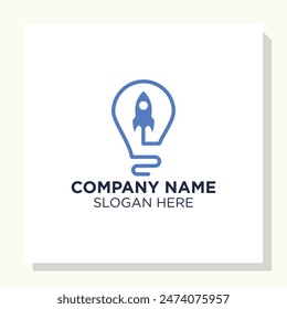 bulb and technology logo design concept, smart logo icon template