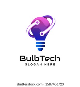 bulb technology logo premium, bulb tech logo design, circuit bulb logo, smart technology