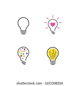 Plantilla vectorial del logotipo de tecnología de la bombilla