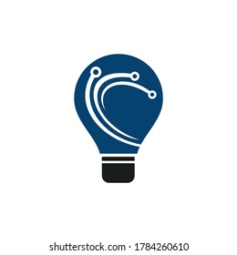 Bulb Technology vector logo design template.