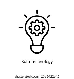Bulb Technology vector  outline Icon Design illustration. Artificial intelligence Symbol on White background EPS 10 File
