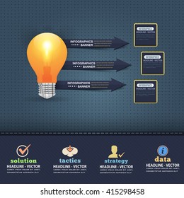 Bulb Theme, Infographics Template, Colorful Arrows