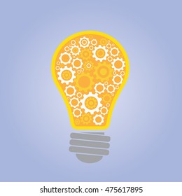 bulb think ideas with gears