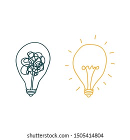 bulb thinking concept design of vector.