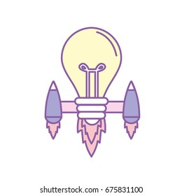bulb with thrusters to creative idea