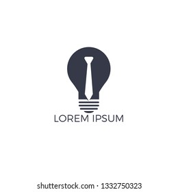 Bulb tie logo design. Smart business logo design idea.