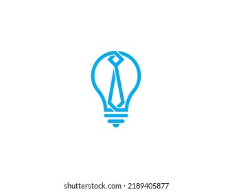 Bulb Tie Logo sign icon symbol Design Line Art Style. Creative Business Logotype. Vector illustration logo template