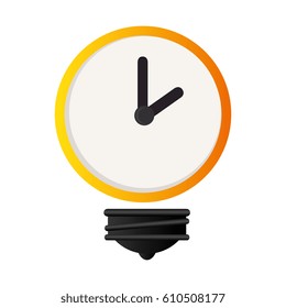 bulb with time clock isolated icon