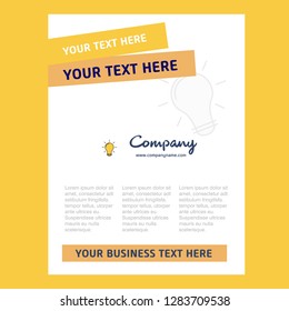 Bulb Title Page Design for Company profile ,annual report, presentations, leaflet, Brochure Vector Background